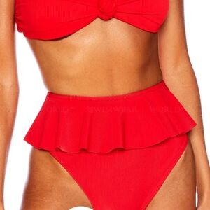 Beach Riot Daisy ruffle swim bottom